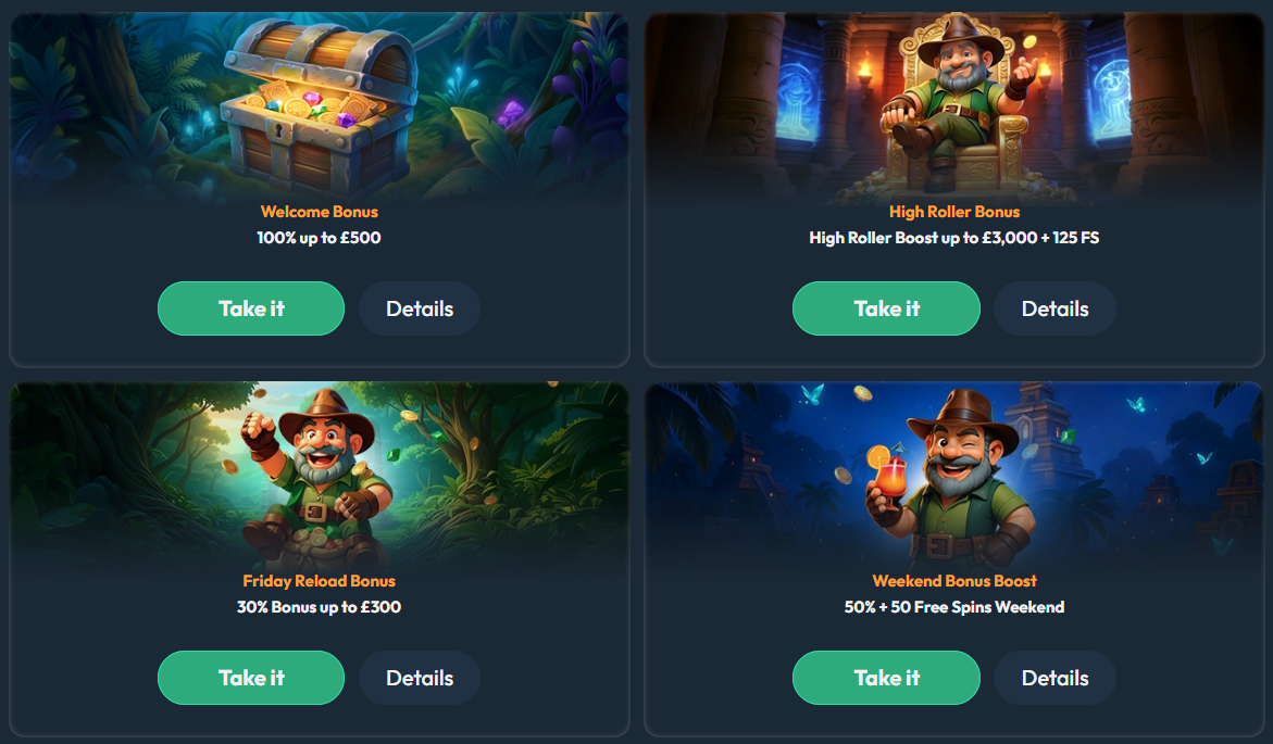 Where each promo code type is entered at Slotorado